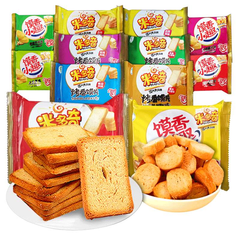 米多奇烤香饃片 健康美味，一箱盡享休閑早餐與年貨零食